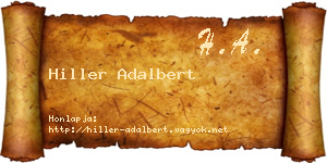 Hiller Adalbert névjegykártya